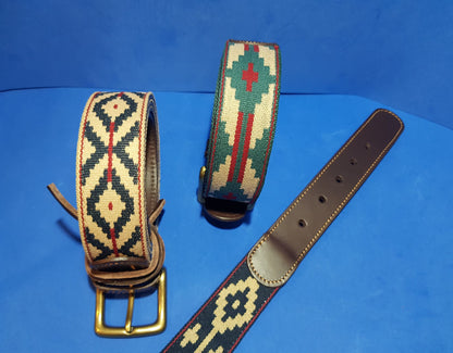 Cinturón Cuero de Novillo y Algodón