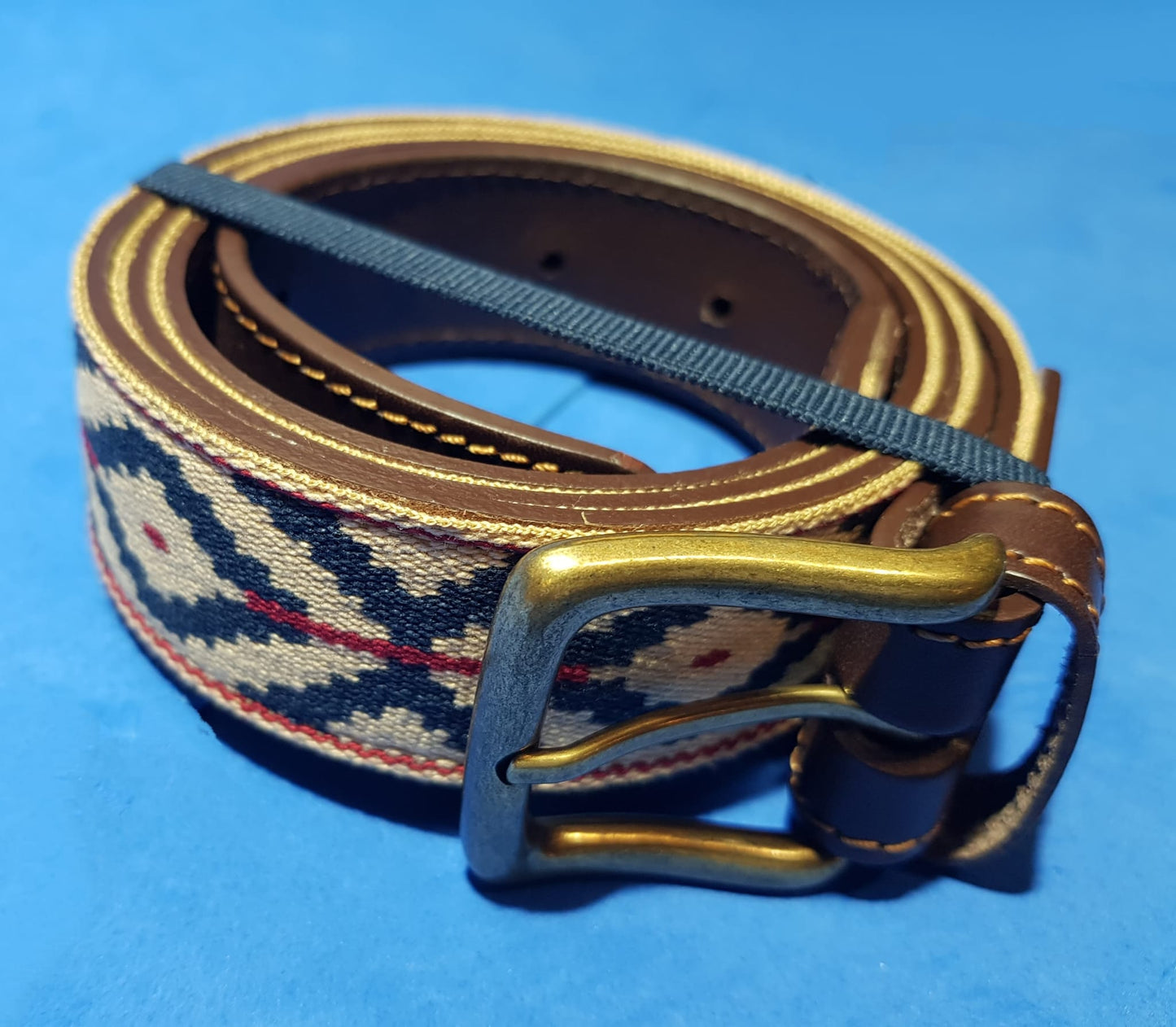 Cinturón Cuero de Novillo y Algodón